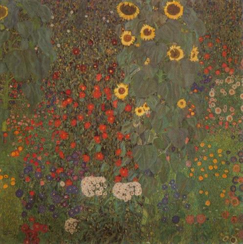Cottage Garden with Sunflowers Gustav Klimt