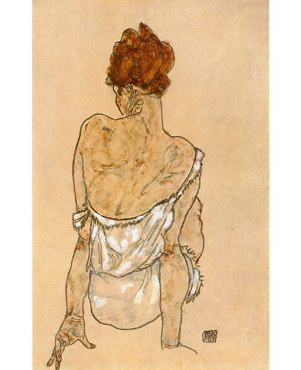 Egon Schiele Zittende Vrouw on the Rug