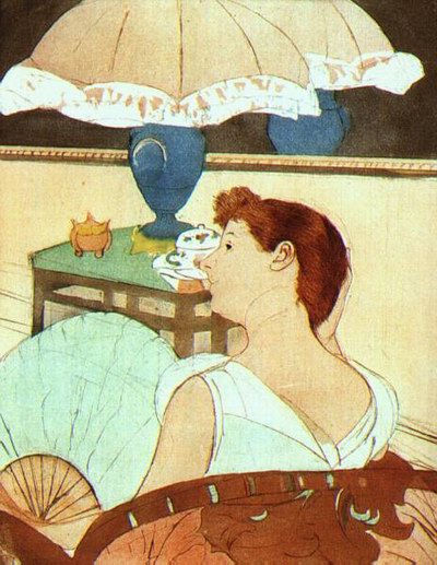 Mary Cassatt The Lamp oil painting reproduction