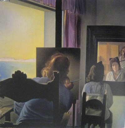 Salvador Dali from the back painting gala painting reproduction
