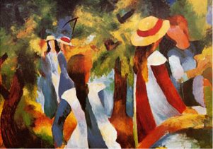 Auguste Macke Girls Under the Trees