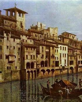 European buildings by the river
