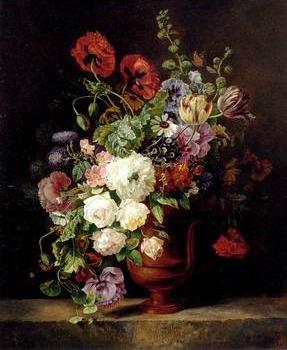 Floral, beautiful classical still life of flowers.078