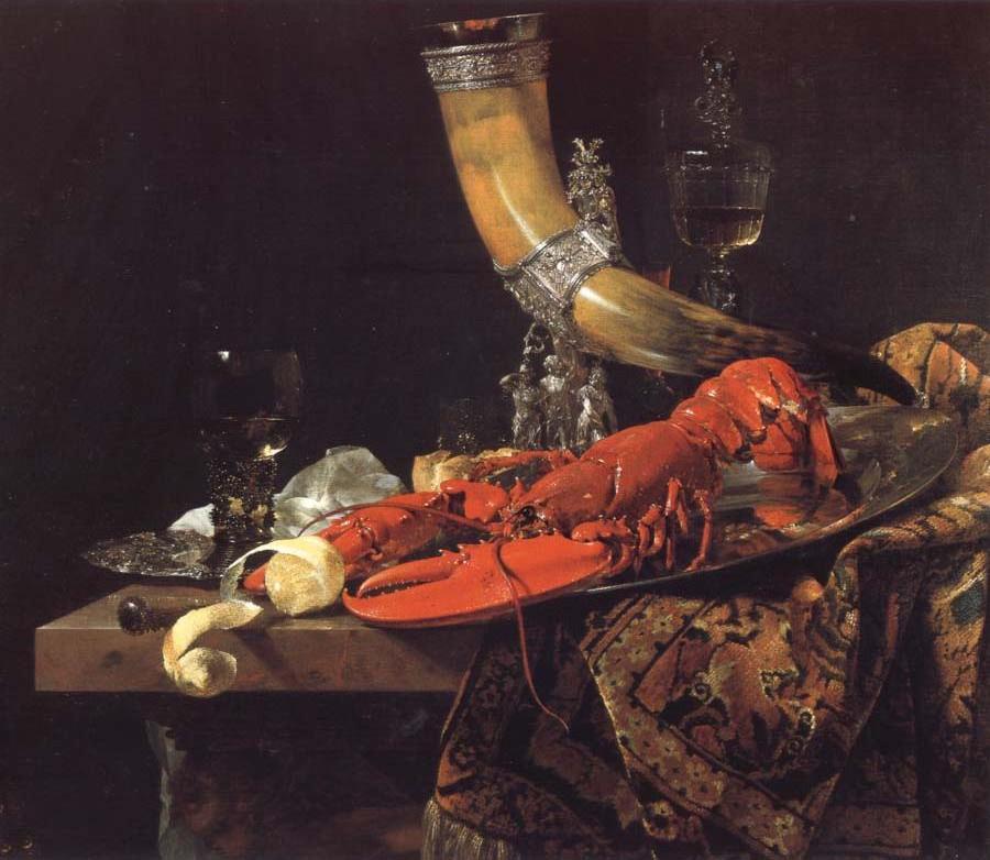 Still Life with the Drinking-Horn of the Saint Sebastian Archers-Guild,Lobster and Glasses