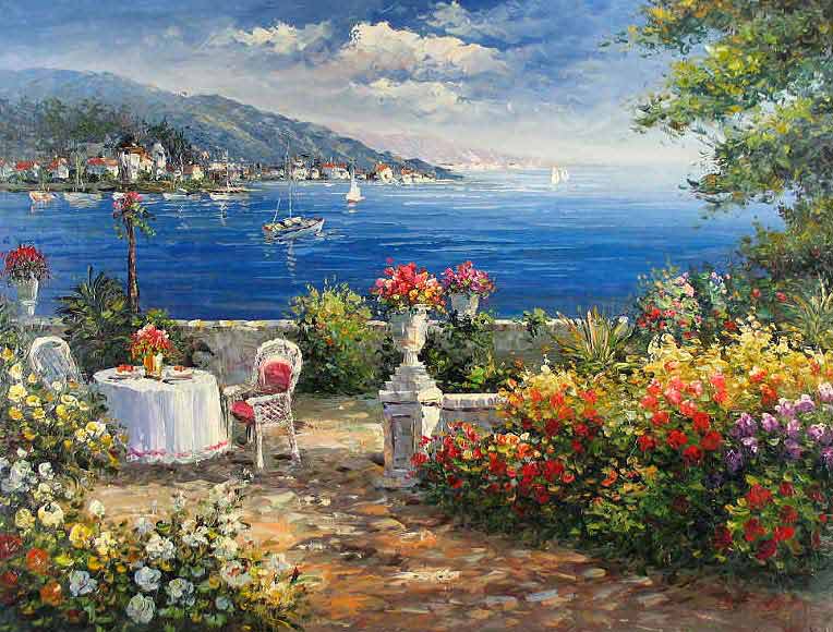 Garden on the Mediterranean,oil paintings online