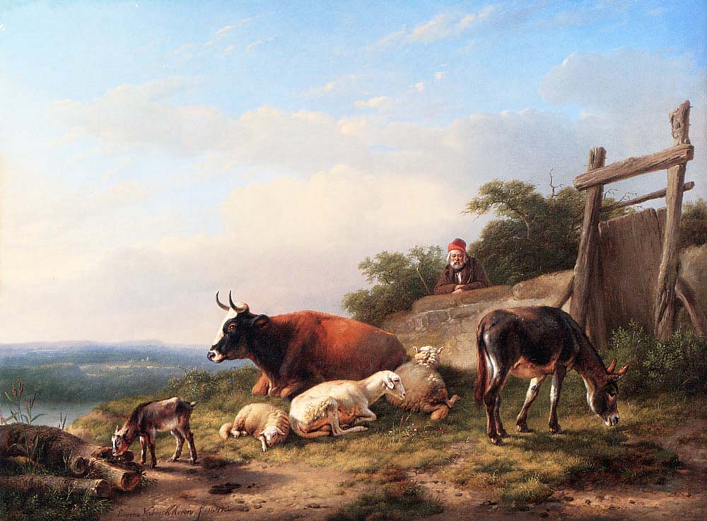 A Farmer Tending His Animals