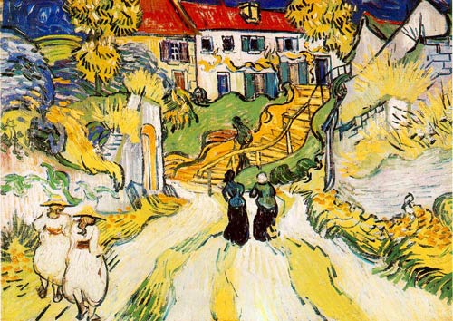 Village Street and Stairs with Figures