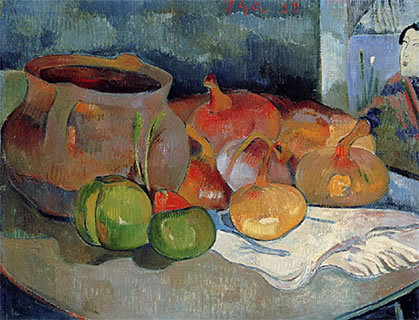 Still Life with Onions, Beetroot and a Print