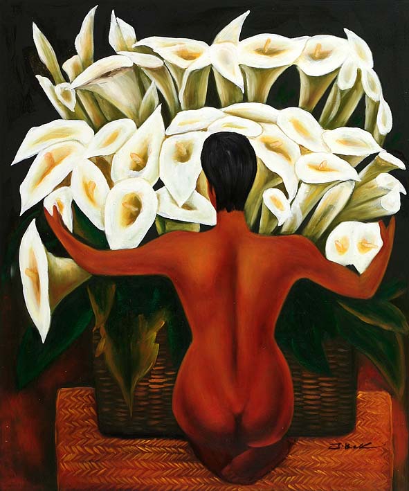 Nude with Calla Lilies