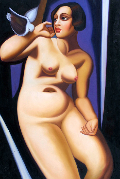 Nude Woman with Pigeon