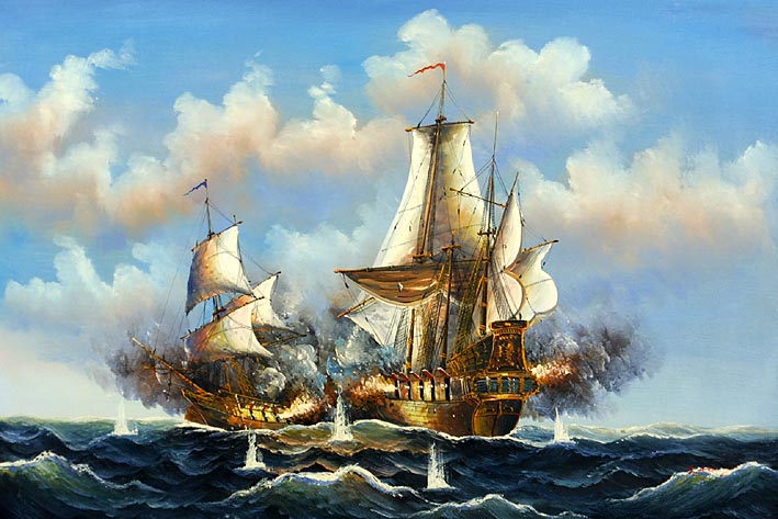 Sea Battle Scene