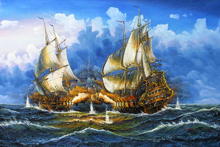 Sea Battle Scene