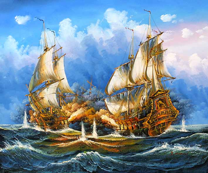 Sea Battle Scene