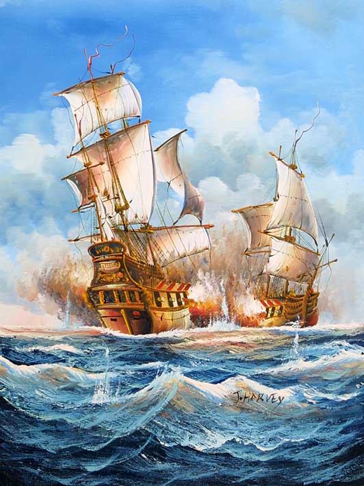 Sea Battle Scene