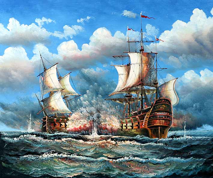 Sea Battle Scene