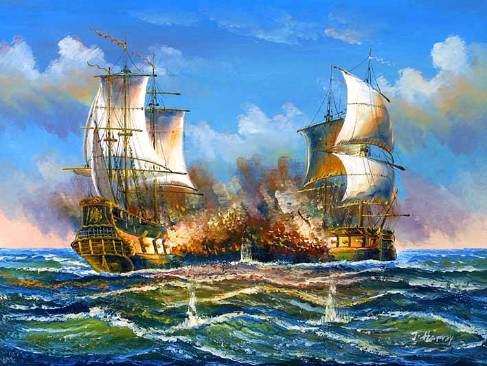 Sea Battle Scene