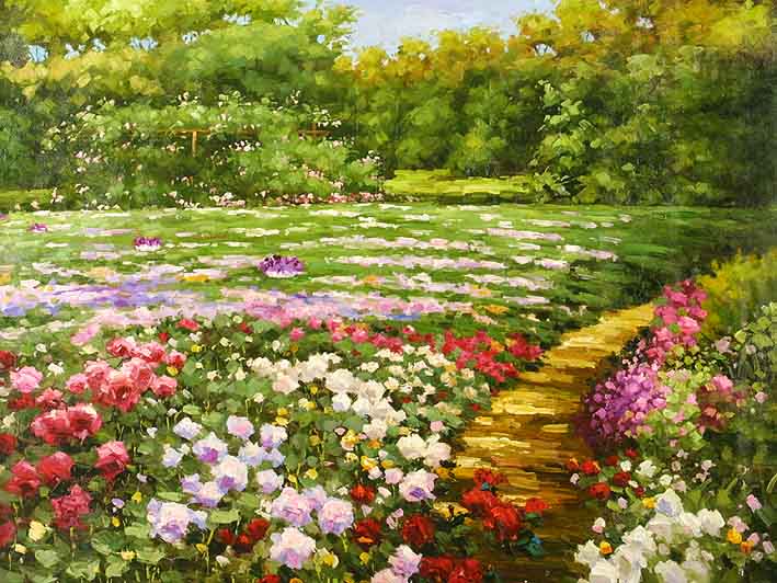 The Flower Park,oil painting of flowers