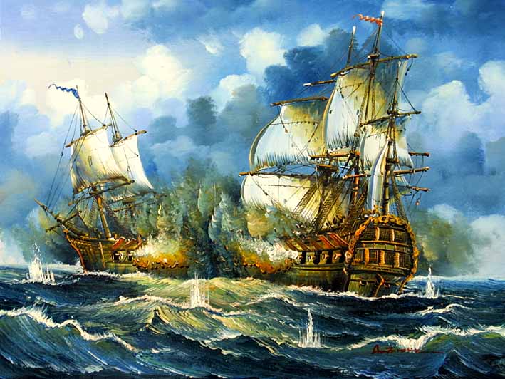 Sea Battle Scene