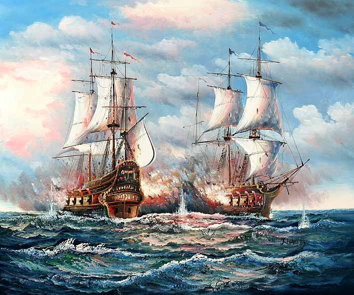 Sea Battle Scene