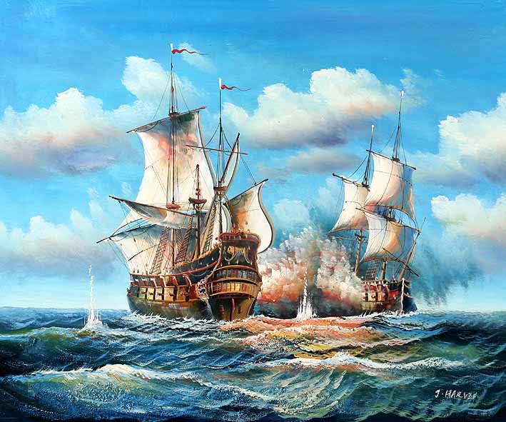 Sea Battle Scene