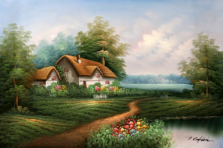 English Country Cottage, oil paintings sale