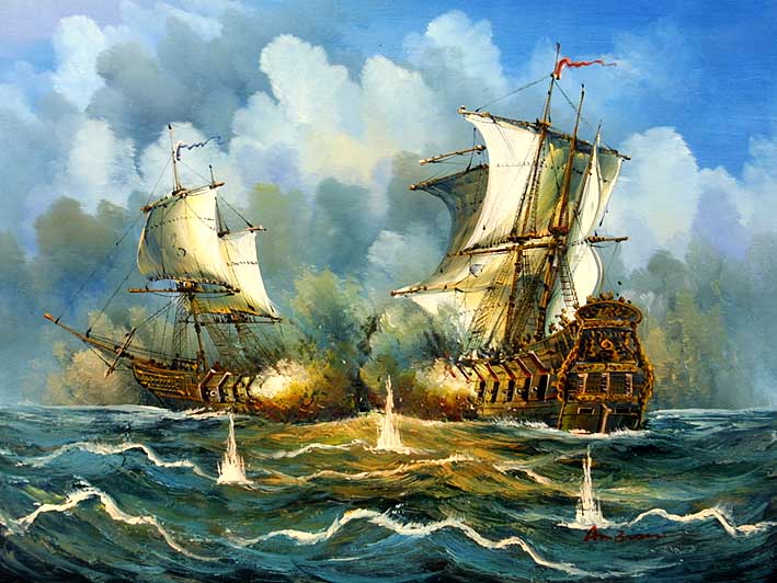 Sea Battle Scene