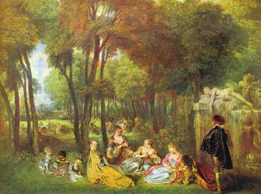 Jean Antoine Watteau Les Champs Elysees Detail