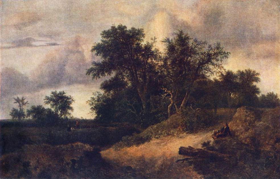 RUISDAEL Jacob Isaackszon van Landscape with a House in the Grove