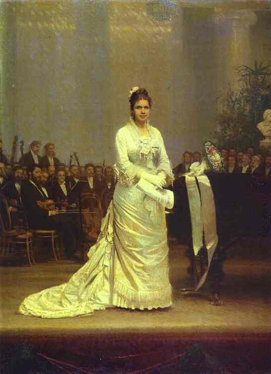 Kramskoy Ivan Portrait of the Singer Elizaveta Lavrovskaya-on-Stage