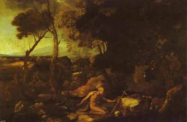 Nicolas Poussin Landscape with St Jerome