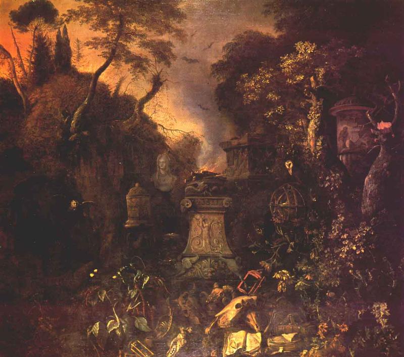 WITHOOS Mathias Landscape with a Graveyard by Night