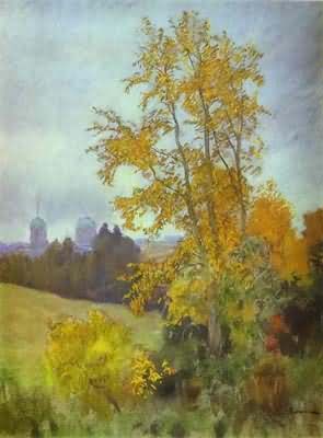 Isaac Levitan Autumn Landscape with a Church