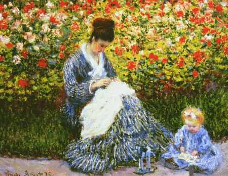 Camille Monet and Child in the Garden