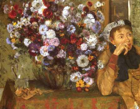 Woman with Chrysanthemums