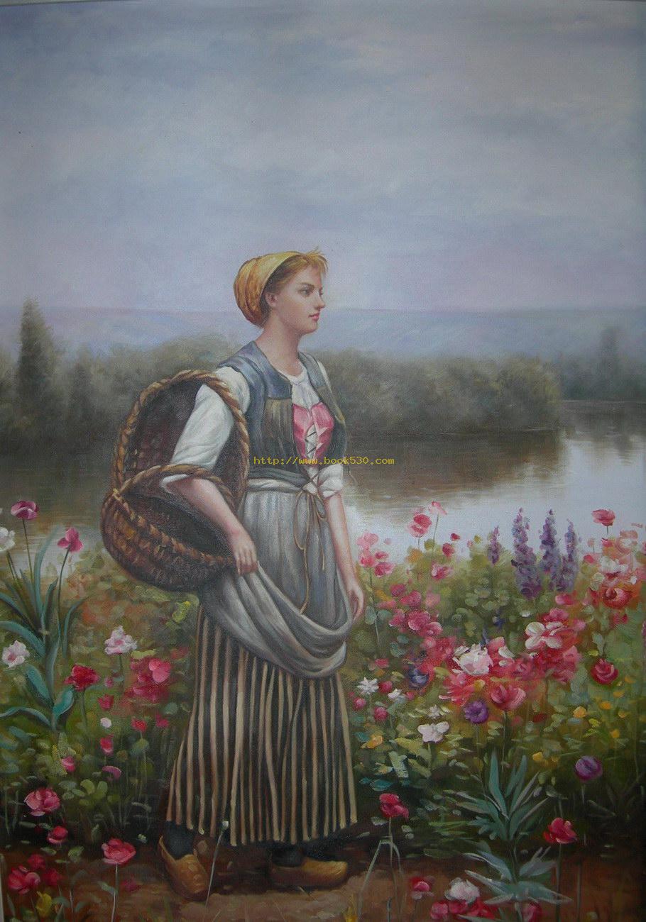 Pastoral landscape oil painting