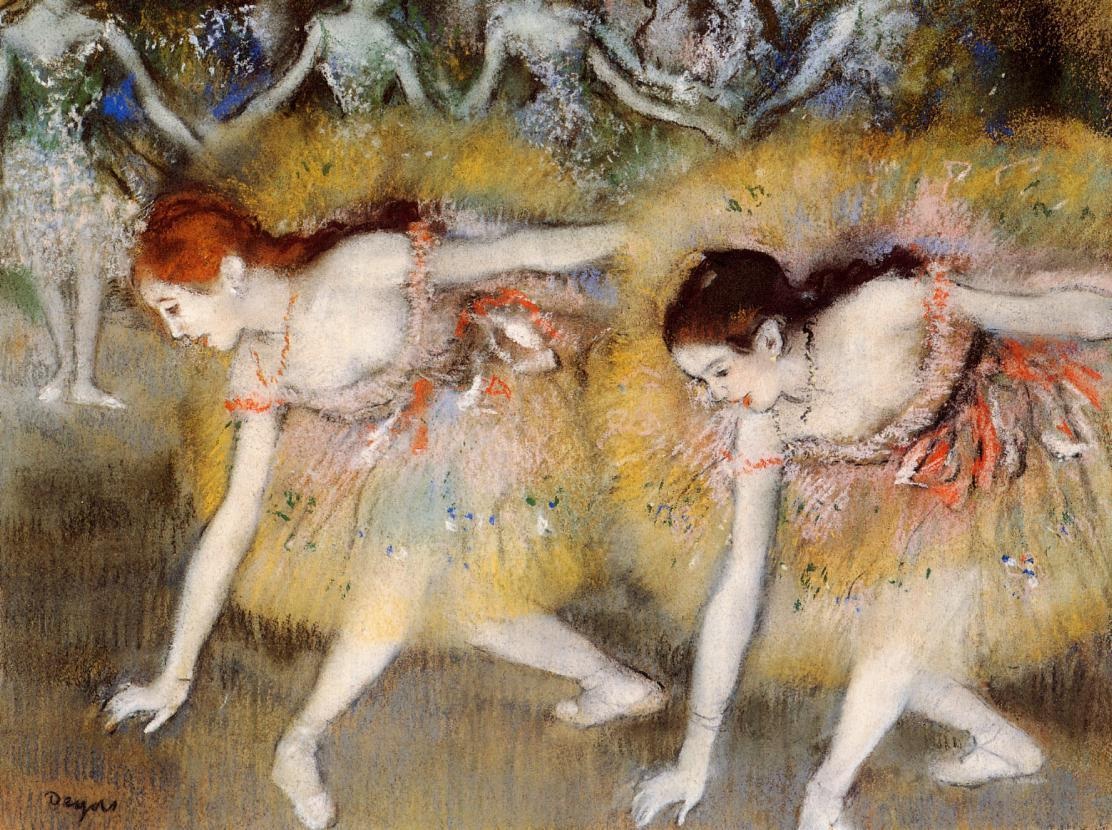 Dancers Bending Down (The Ballerinas)