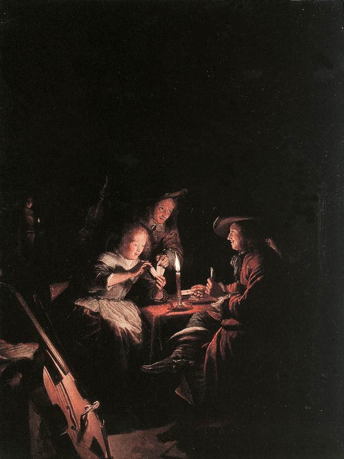 Cardplayers at Candlelight