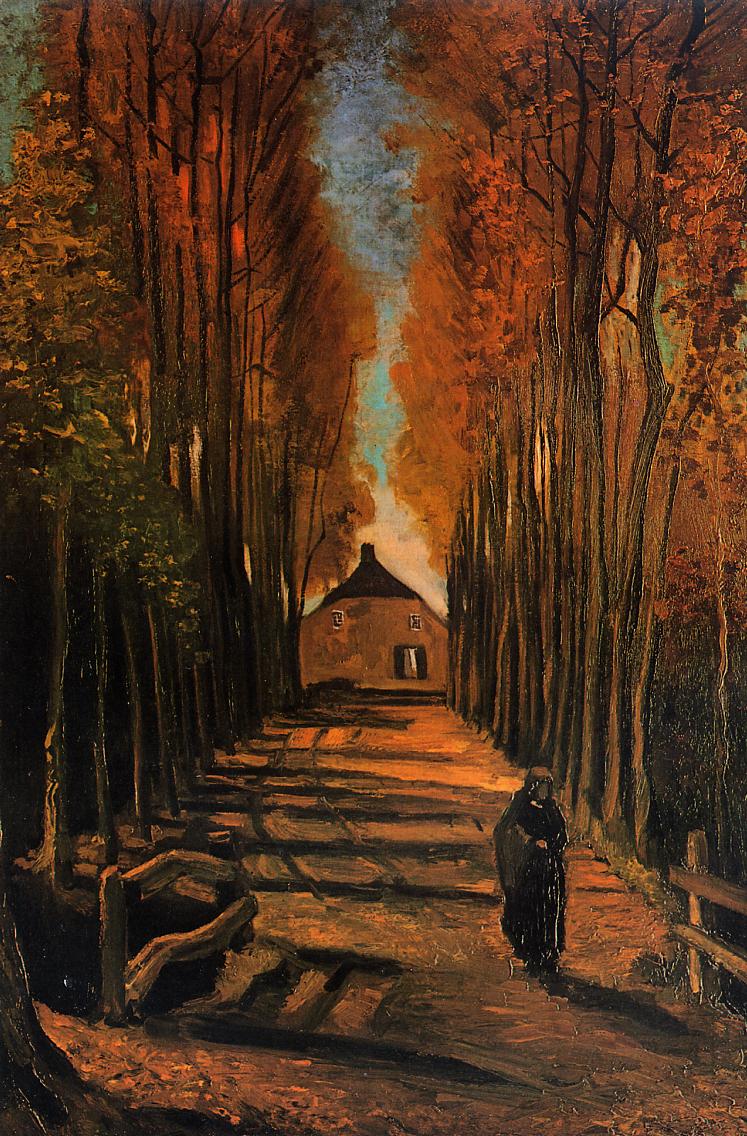 Avenue of Poplars in Autumn