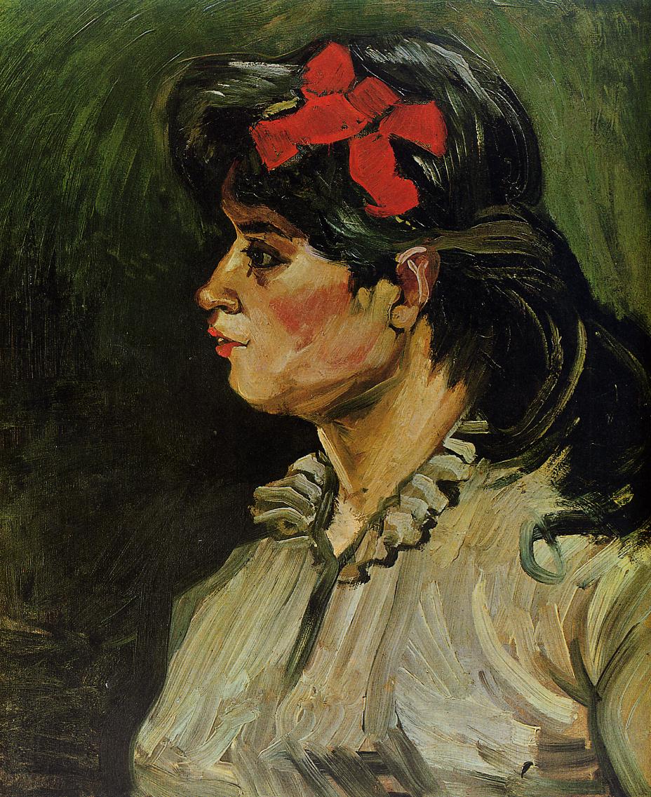 Portrait of a Woman with Red Ribbon