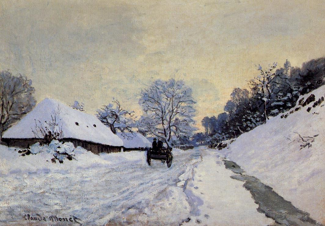 A Cart on the Snow Covered Road with Saint-Simeon Farm