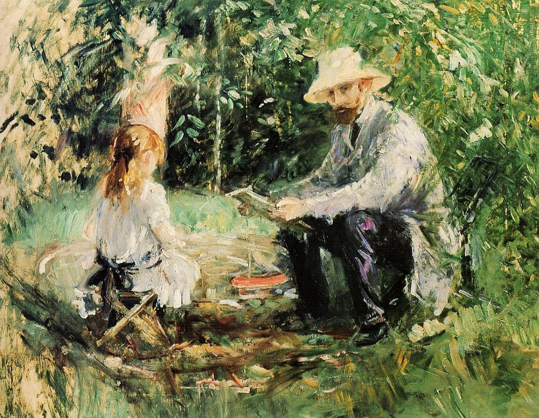 Eugene Manet and His Daughter in the Garden