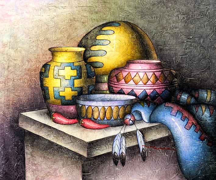 Still Life with Mayan Pottery