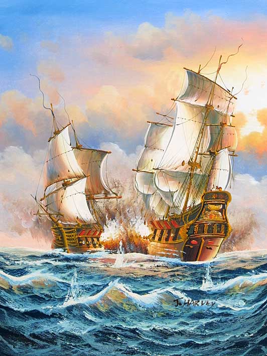 Sea Battle Scene
