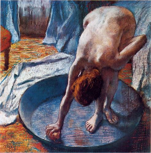 blue tone bathing girl