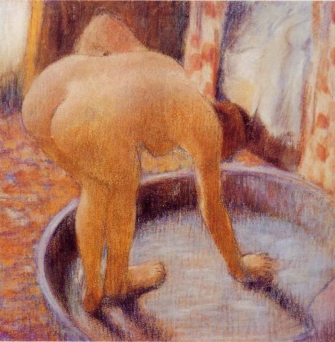 bathing nude girl