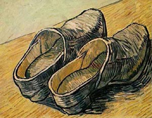 A Pair Of Leather Clogs 1888