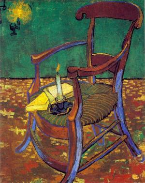 chair and candle painting, a Vincent Van Gogh paintings reproduction, we never sell chair and candle