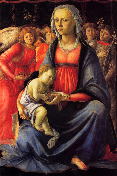 Botticelli Oil Painting Reproductions - The Virgin and Child with Five Angels