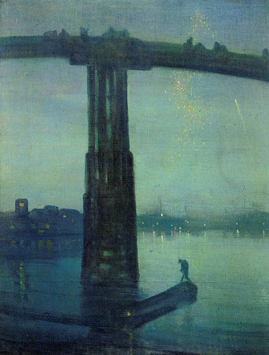 Whistler Oil Painting Reproductions- Nocturne in blue and green