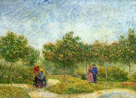 Courting Couples in a Public Park in Asnieres